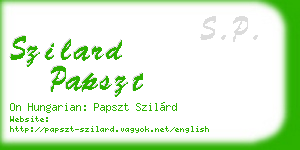 szilard papszt business card
